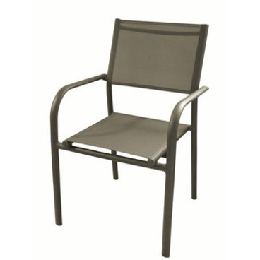 Fauteuil de jardin aluminium et toile Duca café - PROLOISIRS